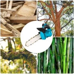 Kettensäge Akku-Kettensäge - 10 Zoll - Blau Mit 2*Akku - Bürstenloser Motor - Für Garten- Und Holzarbeiten Holzschneider - Für Makita 18V - ONEVAN 9 Kettensäge Akku-Kettensäge - 10 Zoll - Blau Mit 2*Akku - Bürstenloser Motor - Für Garten- Und Holzarbeiten Holzschneider - Für Makita 18V - ONEVAN -Kettensägen & Zubehör Shop 53770972 5