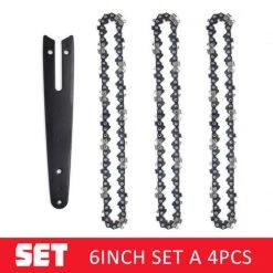 DONTODENT Schneidkantenketten Und -führungen Für Kettensägen Hochwertiges Und Langlebiges Zubehör Für Kettensägen – 6-Zoll-Kette*3 + Führungsplatte*1