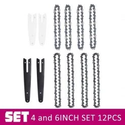 DONTODENT Kettensägenketten Und Kantenführungen Hochwertiges Und Langlebiges Kettensägenzubehör, 4 Zoll 2 * Führungsplatte 3 * Kette 6 Zoll 2 * Führungsplatte 3 * Kette