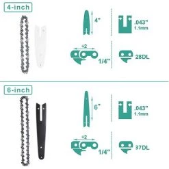 DONTODENT Kettensägenketten Und Kantenführungen Hochwertiges Und Langlebiges Kettensägenzubehör, 4 Zoll 2 * Führungsplatte 3 * Kette 6 Zoll 2 * Führungsplatte 3 * Kette -Kettensägen & Zubehör Shop 54069508 3