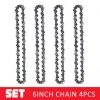 DONTODENT Ketten Und Schneidkantenführungen Für Kettensäge Hochwertiges Und Langlebiges Kettensägenzubehör - 6-Zoll-Kette * 4