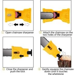 LIFCAUSAL Kettensägen-Schärfer Universal-Kettensägen-Schärfer Schneller Schleifstein-Schleifwerkzeuge Stangenmontierter Kettensägen-Schärfer Passend Für 14 16 18 20 Zoll Zwei-Loch-Kettensägenstange Mit Insgesamt 4 Whetston -Kettensägen & Zubehör Shop 54185216 5