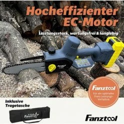 FANZTOOL 20V Akku Handsäge, Kettensäge Mini 1,8 Kg, EC-Motor, 3Ah Akku Mit Ladekabel, 8 Zoll Sägekette, Autoschmierung -Kettensägen & Zubehör Shop 54594875 4