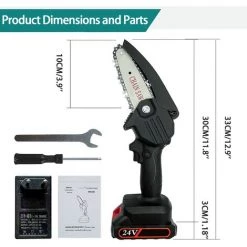 BENOBBY KIDS Batteriebetriebene Mini-Kettensäge Mit 1 Batterien Und 2 Ketten, Kabellose 4-Zoll-Mini-Elektrosäge, Tragbare Wiederaufladbare Kettensäge Zum Schneiden Von Ästen Im Garten – Benobby-Kinder -Kettensägen & Zubehör Shop 54959360 3