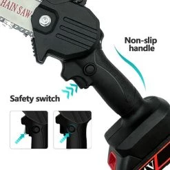 BENOBBY KIDS Batteriebetriebene Mini-Kettensäge Mit 1 Batterien Und 2 Ketten, Kabellose 4-Zoll-Mini-Elektrosäge, Tragbare Wiederaufladbare Kettensäge Zum Schneiden Von Ästen Im Garten – Benobby-Kinder -Kettensägen & Zubehör Shop 54959360 5