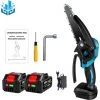 Elektrische Mini-kettensägen | Akku-Kettensägen ONEVAN Elektro-Kettensäge 1200W 6 Zoll Für Makita 18V Akku - Einstellbare Geschwindigkeit Zum Schneiden Von Holz - Blue Mit 2*Akku