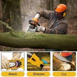 TINOR Kettensägenschärfer, Kettensägenschärfer-Set Mit 3 Wetzsteinen, Schnelle Holzbearbeitungswerkzeuge Für Holzfäller, Rasenmäher, Kettensägen -Kettensägen & Zubehör Shop 55359302 5
