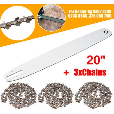 DRILLPRO Kettensägenführungsschiene 20 Zoll + 3 Ketten Passend Für Baumr-Ag SX62 SX66 62CC 66CC .325 058 76DL 4 DRILLPRO Kettensägenführungsschiene 20 Zoll + 3 Ketten Passend Für Baumr-Ag SX62 SX66 62CC 66CC .325 058 76DL – Bild 4