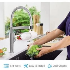 LIFCAUSAL Leitungswasserfilter Wasserhahnfilter Mit Leitungswasser Dual Output Küchenwasserfiltersystem ACF-Filter Reduziert Chlorsedimente -Kettensägen & Zubehör Shop 57710785 3