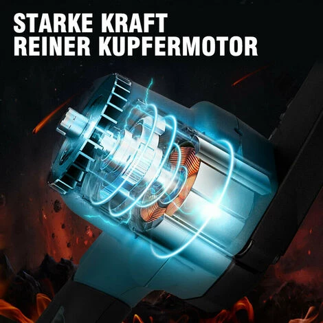 ONEVAN Elektrische Mini-kettensägen | Akku-Kettensägen 6” 1200W Elektrosäge Kabellos Für Makita 18v Akku Einstellbare Geschwindigkeit Für Holzschnitt - Blau - Mit 2*Akku+6*Kette Silber+1*Tasche 4 ONEVAN Elektrische Mini-kettensägen | Akku-Kettensägen 6” 1200W Elektrosäge Kabellos Für Makita 18v Akku Einstellbare Geschwindigkeit Für Holzschnitt - Blau - Mit 2*Akku+6*Kette Silber+1*Tasche – Bild 4