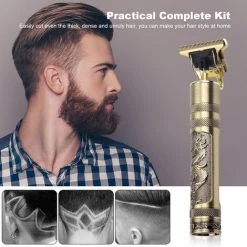 LIFCAUSAL Elektrischer Haarschneider, Retro, Wiederaufladbarer, Kabelloser Haarschneider, Heimgebrauch, Waschbares Haarschneideset Mit 4 Positionierungskämmen, Typ 2, Mit Akku -Kettensägen & Zubehör Shop 58188776 4