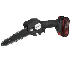 DRILLPRO Elektrische Mini-Kettensägen 6 Zoll Elektro Motorsäge Einhandsäge Baumsäge Mit 2 Batterie Schwarz