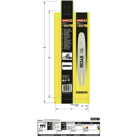 RYOBI Schwert RAC226 Für Akku-Kettensäge RCS36 Und OCS1830, Kettensägenschwert, Kettenschiene 2 RYOBI Schwert RAC226 Für Akku-Kettensäge RCS36 Und OCS1830, Kettensägenschwert, Kettenschiene – Bild 2