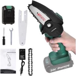 DIYOZZY Hand-Astsäge 4 Zoll Wiederaufladbare Kleine Elektrische Säge Holzbearbeitung Einhand-Kettensäge Gartenprotokollierung, Geeignet Zum Schneiden Von Astholz, Geeignet Für Gärten Im Freien