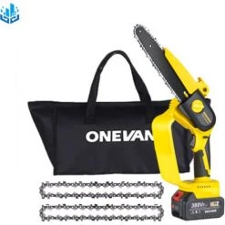 ONEVAN Akku-Kettensägen 8 Zoll Elektrische Mini Kettensägen - Geeignet Für Makita 18v Akku - Gelb Mit 1*Tasche