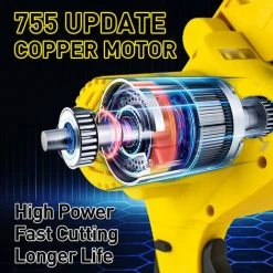 ONEVAN Akku-Kettensägen 8 Zoll Elektrische Mini Kettensägen Geeignet Für Makita 18v Akku - Gelb Mit 1*Tasche -Kettensägen & Zubehör Shop 59038917 3