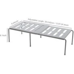 LIFCAUSAL Erweiterbare Küche Lagerregal Rack Stapelbare Speisekammer Regale Küchenschrank Theke Regal Schrank Lagerung Organizer Platzsparend Für Geschirr Gewürz,Grau -Kettensägen & Zubehör Shop 59307583 5
