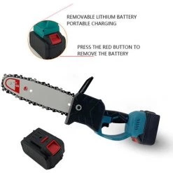 LIFCAUSAL Mini-Kettensäge 8-Zoll-21-V-Akku-Elektro-Kettensäge, Baumschere, Kettensäge, Wiederaufladbarer Akku, Tragbare Handkettensäge Für Hof, Äste, Holz, EU-Stecker -Kettensägen & Zubehör Shop 59307816 3