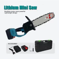 LIFCAUSAL Mini-Kettensäge 8-Zoll-21-V-Akku-Elektro-Kettensäge, Baumschere, Kettensäge, Wiederaufladbarer Akku, Tragbare Handkettensäge Für Hof, Äste, Holz, EU-Stecker -Kettensägen & Zubehör Shop 59307816 5