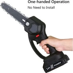 LIFCAUSAL 6-Zoll-Mini-Kettensäge Kleine Kabellose Elektrische Kettensäge Mit 2 * 24 V Handkettensäge Mit 2 Ersatzketten Kleine Tragbare Kettensäge -Kettensägen & Zubehör Shop 59307967 3