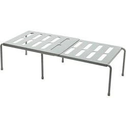 LIFCAUSAL Schrankregal, Erweiterbar, Stapelbar, Küchenschrank, Thekenregal, Aufbewahrungs-Organizer, Küchenschrank-Organizer Für Geschirr, Gewürze, Grau