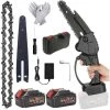 LIFCAUSAL 6-Zoll-Mini-Kettensäge Kleine Kabellose Elektrische Kettensäge Mit 2 * 3000-mAh-Akku 36-V-Handkettensäge Wiederaufladbare Kettensäge Mit Kunststoffverpackung
