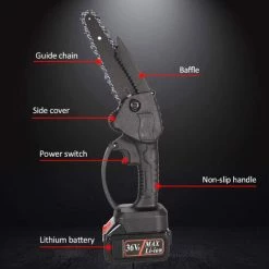 LIFCAUSAL 6-Zoll-Mini-Kettensäge Kleine Kabellose Elektrische Kettensäge Mit 2 * 3000-mAh-Akku 36-V-Handkettensäge Wiederaufladbare Kettensäge Mit Kunststoffverpackung -Kettensägen & Zubehör Shop 59308168 3