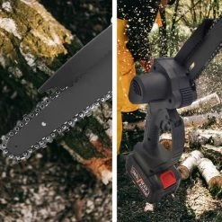 LIFCAUSAL 6-Zoll-Mini-Kettensäge Kleine Kabellose Elektrische Kettensäge Mit 2 * 3000-mAh-Akku 36-V-Handkettensäge Wiederaufladbare Kettensäge Mit Kunststoffverpackung -Kettensägen & Zubehör Shop 59308168 5