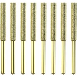 LIFCAUSAL Kettensägen-Bits, Titanbeschichteter Diamantschärfer, Hohe Härte, Elektrische Kettensägenfeile, 8 Stück, 4 Mm
