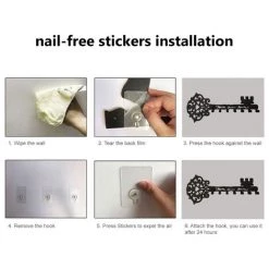 LIFCAUSAL Metall-Aufhänger Mit 7 Haken, Schlüsselförmiger Wandhaken, Nagelfreies Bohren, Aufbewahrungshaken, Rostfrei, Küchentuchhaken, Haustür, Heimdekoration -Kettensägen & Zubehör Shop 59495412 3