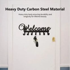 LIFCAUSAL Hakenregal Mit 7 Haken Willkommen Geformtes Wandhakenregal Nagelfreies Bohren Aufbewahrungshaken Rostfreier Küchentuchhaken Aufhänger -Kettensägen & Zubehör Shop 59496507 4