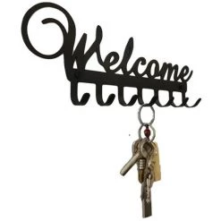 LIFCAUSAL Hakenregal Mit 7 Haken Willkommen Geformtes Wandhakenregal Nagelfreies Bohren Aufbewahrungshaken Rostfreier Küchentuchhaken Aufhänger -Kettensägen & Zubehör Shop 59496507 5