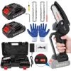 TOLARE Elektrische Mini-Kettensägen, Akku Kettensäge Mit 2Akku Und 1Ladegerät, Einhand Kettensäge Mini Säge, Für Gartenarbeit Baumbeschneidung Holzschneiden