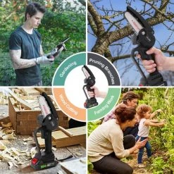 TOLARE Elektrische Mini-Kettensägen, Akku Kettensäge Mit 2Akku Und 1Ladegerät, Einhand Kettensäge Mini Säge, Für Gartenarbeit Baumbeschneidung Holzschneiden -Kettensägen & Zubehör Shop 59857371 3