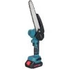 DRILLPRO Elektrische Mini-Kettensägen Elektrische Astsäge Holzbearbeitung Elektrokette Blau Mit 2 Batterie