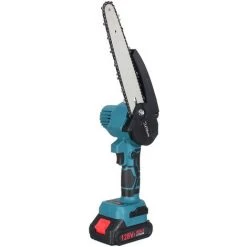 DRILLPRO Elektrische Mini-Kettensägen Elektrische Astsäge Holzbearbeitung Elektrokette Blau Mit 2 Batterie
