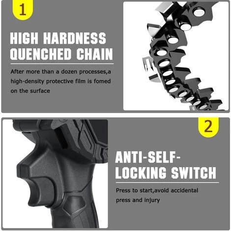 MOHOO Akku Kettensäge Motorsäge 3000W Handkettensäge Baumsäge Astsäge 1 Akkus 2 MOHOO Akku Kettensäge Motorsäge 3000W Handkettensäge Baumsäge Astsäge 1 Akkus – Bild 2