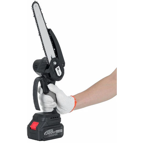 WOLIKE Mini Akku Kettensäge 8" Motorkettensäge Motorsäge Einhandsäge Mit 2 Akkus Schwarz 2 WOLIKE Mini Akku Kettensäge 8" Motorkettensäge Motorsäge Einhandsäge Mit 2 Akkus Schwarz – Bild 2