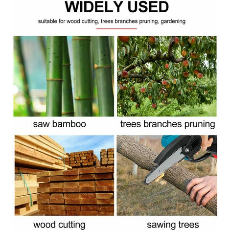 WOLIKE Mini Akku Kettensäge 8" Motorkettensäge Motorsäge Einhandsäge Mit 2 Akkus Schwarz 5 WOLIKE Mini Akku Kettensäge 8" Motorkettensäge Motorsäge Einhandsäge Mit 2 Akkus Schwarz – Bild 5