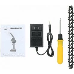 LIFCAUSAL Mini-Kettensäge 6-Zoll-Akku-Elektro-Protable-Astsäge 36-V-wiederaufladbare Elektrische Holzbearbeitungssägen, Einhand-Astschere-Kettensäge Zum Holzfällen Im Garten, Astholzschneiden, EU-STECKER -Kettensägen & Zubehör Shop 60913962 4