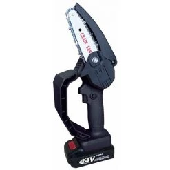 LIFCAUSAL Mini-Kettensäge, 10,2 Cm, Kabellos, Elektrisch, Protable, Astsäge, 24 V, Wiederaufladbar, Elektrische Holzbearbeitungssägen, Einhand-Astschere, Kettensäge Für Den Holzeinschlag Im Garten, Äste, Holzschneiden, EU-STECKER (schwarz, 2 Batterien)