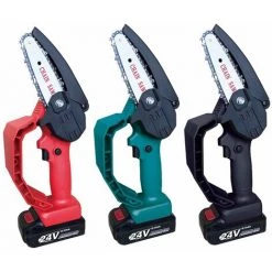 LIFCAUSAL Mini-Kettensäge, 10,2 Cm, Kabellos, Elektrisch, Protable, Astsäge, 24 V, Wiederaufladbar, Elektrische Holzbearbeitungssägen, Einhand-Astschere, Kettensäge Für Den Holzeinschlag Im Garten, Äste, Holzschneiden, EU-STECKER (schwarz, 2 Batterien) -Kettensägen & Zubehör Shop 60914037 4