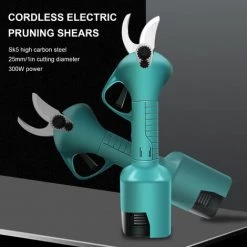 LIFCAUSAL Akku-Elektro-Astschere, Wiederaufladbar, Mit Lithium-Batterien, Angetrieben, 25 Mm/1 Zoll Schnittdurchmesser, Garten-Ast-Pfropfschere, Blauer EU-Stecker -Kettensägen & Zubehör Shop 63631445 3