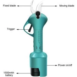 LIFCAUSAL Akku-Elektro-Astschere, Wiederaufladbar, Mit Lithium-Batterien, Angetrieben, 25 Mm/1 Zoll Schnittdurchmesser, Garten-Ast-Pfropfschere, Blauer EU-Stecker -Kettensägen & Zubehör Shop 63631445 5