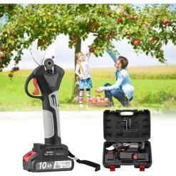 LIFCAUSAL 21 V Bürstenlose Kabellose Elektrische Astschere Wiederaufladbare 2,0 A Lithiumbatteriebetriebene Astschere Gartenschere 40 Mm Schnittdurchmesser 4-Gang-einstellbar Mit Ersatzklinge (EU-Stecker) 2-Batterie-Kombination -Kettensägen & Zubehör Shop 63705616 5