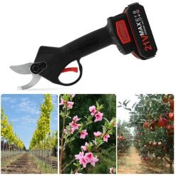 LIFCAUSAL 21 V Tragbare Akku-Handschere Mit Tragetasche Wiederaufladbare 1200-mAh-Lithiumbatterie Und Ladegerät Angetriebene Astschere Gartenschere 30 Mm Schnittdurchmesser (EU-Stecker 2 Batterien) -Kettensägen & Zubehör Shop 63705671 4