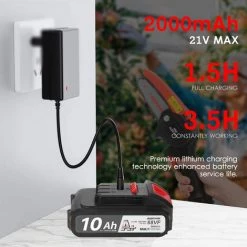 LIFCAUSAL 21-V-Mini-Akku-Kettensäge, 10,2 Cm, Elektrische Bürsten-Astsäge, 2,0 Ah, Wiederaufladbare Lithiumbatterie, Astschere, Baumschere, Gartenwerkzeug Zum Baumschneiden, Holzschneiden (2 Batterien) -Kettensägen & Zubehör Shop 63705790 5