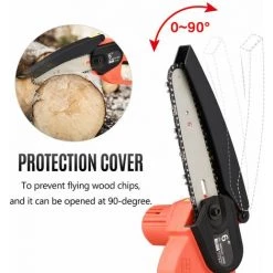 LIFCAUSAL 21 V Bürstenlose Mini-Akku-Kettensäge 6-Zoll-Elektro-Kettensäge Hand-Astsäge 2,0-Ah-Akku Schnellladegerät Angetriebene Baumzweig-Gartenschere Astschere Gartenwerkzeug Zum Baumbeschneiden (2 Batterien) -Kettensägen & Zubehör Shop 63705814 4