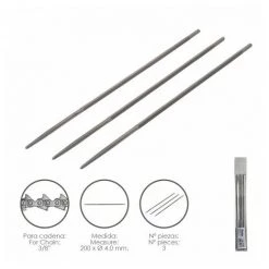 PAPILLON Limas Cadena Motosierra 200 X Ø 4.0 Mm. 3/8" Lp (pack 3 Piezas)