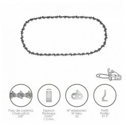 PAPILLON Cadena Motosierra 3/8" / 0.050" 1,3 Mm. / 50 Eslabones / 91 P